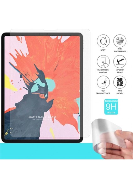 Apple ipad Air 2 Mat Nano Kırılmaz Ekran Koruyucu Matte Esnek Film Parmak Izi Yapmaz 9.7 Inç Darbeye Dayanıklı