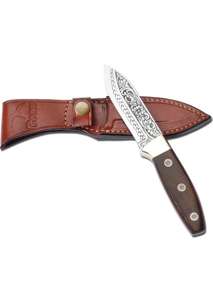 Bora 309 Falcon Yılan Ağacı Saplı Gravürlü Bıçak