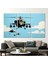 3 Parçalı Kanvas Tablo, Banksy Helikopter, Banksy Kanvas Dekor, Helikopter Grafiti Kanvas Poster, 1