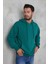 Erkek Oversize Kapüşonlu Kanguru Cepli Ribanalı Uzun Kollu Basic Sweatshirt 3