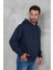 Erkek Oversize Kapüşonlu Kanguru Cepli Ribanalı Uzun Kollu Basic Sweatshirt 2