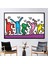 1 Parça Kanvas Tablo, Keith Haring Dans Insanlar, Renkli Kanvas, Soyut Dans Kanvas, 1
