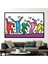 1 Parça Kanvas Tablo, Keith Haring Dans Insanlar, Renkli Kanvas, Soyut Dans Kanvas, 2