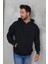 Erkek Oversize Kapüşonlu Kanguru Cepli Ribanalı Uzun Kollu Basic Sweatshirt 1