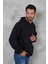 Erkek Oversize Kapüşonlu Kanguru Cepli Ribanalı Uzun Kollu Basic Sweatshirt 3