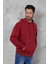 Erkek Oversize Kapüşonlu Kanguru Cepli Ribanalı Uzun Kollu Basic Sweatshirt 2