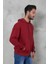 Erkek Oversize Kapüşonlu Kanguru Cepli Ribanalı Uzun Kollu Basic Sweatshirt 3