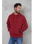Erkek Oversize Kapüşonlu Kanguru Cepli Ribanalı Uzun Kollu Basic Sweatshirt 4
