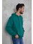 Erkek Oversize Kapüşonlu Kanguru Cepli Ribanalı Uzun Kollu Basic Sweatshirt 2