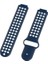 Garmin Forerunner 220 230 235 Uyumlu Delikli Silikon Kordon Lacivert Beyaz 2