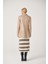 Nadya Kruvaze Oversize Deri Ceket Bej 5