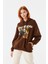 Baskılı Kapüşonlu Oversize Sweatshirt 1