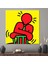 1 Parça Kanvas Tablo, Keith Haring, KH02 Cool Glober Kanvas Baskı, Soyut Adam Duvar Süsü, 1