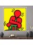 1 Parça Beyaz Çerçeveli Kanvas Tablo, Keith Haring, Grafiti Sanat Eseri, Soyut Adam Kanvas Baskı, 1