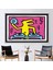 1 Parça Beyaz Çerçeveli Kanvas Tablo, Keith Haring Dj, Modaya Uygun Duvar Dekoru, 1