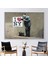 1 Parça Beyaz Çerçeveli Kanvas Tablo, Banksy Ny'yi Seviyorum, Banksy Graffiti Baskılı, 1