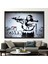 1 Parça Siyah Çerçeveli Kanvas Tablo, Banksy Mona Lisa, Mona Lisa Bazooka Sanat, 1
