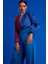Sateen Kruvaze Desenli Bodysuit - Oranj-Sax Mavi 1