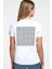 Karede Sevgi Beyaz Kısa Kollu Ön ve Arka Baskılı Kadın T-Shirt 1