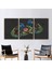 3 Parçalı Gold Çerçeveli Kanvas Tablo, Nakış Tavuskuşu Tuval Baskı, Nakış Posteri, Modern Kanvas, 1