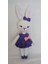Mor Fırfırlı Tavşan Amigurumi Örgü Oyuncak 1