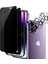 Apple Iphone 14 Pro Uyumlu 6.1ınch 2in1 Set Hayalet Privacy Ekran Koruyucu Cam ve Kamera Lens Camı Tam Kaplar Yandan Görünmez Gizli Hd Anti Spy 1