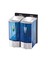 (Ün-Ev) Mini 2'li Sıvı Sabunluk (Sıvı Sabun Dispenseri) 250X2=500 Cc*2 Şeffaf-Krom 3564-2 1