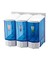 (Ün-Ev) Mini 3'lü Sıvı Sabunluk (Sıvı Sabun Dispenseri Üçlü) 250X3=750 cc Şeffaf 3566-1 1