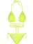 Neon Yeşil Belden Bağcıklı Üçgen Bikini Takımı 1