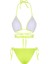 Neon Yeşil Belden Bağcıklı Üçgen Bikini Takımı 2