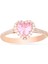 925 Ayar Gümüş Pembe Swarovski Kalp Yüzük 1