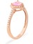 925 Ayar Gümüş Pembe Swarovski Kalp Yüzük 2