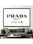 1 Parça Gold Çerçeveli Kanvas Tablo, Prada Marfa 1837 ml Tuval, Prada Logosu Duvar Süsü, 1