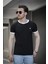 Riad Slim Fit Likralı Nakış Detaylı Kolu ve Yakası Biyeli Erkek Tshirt 1
