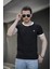 Riad Slim Fit Likralı Nakış Detaylı Kolu ve Yakası Biyeli Erkek Tshirt 2