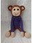 Mor Kazaklı Maymun Amigurumi Organik Oyuncak 1