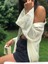 Ekru Basic Oversize Baskısız Dokuma Kadın Erkek Kimono 3