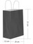 5 Li Büyük Boy 25X31 cm Büküm Saplı Kağıt / Karton Çanta-Poşet Siyah 1