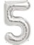 Miray Süs Folyo Balon Rakam 5 Gümüş 16 INC(40CM) 1 Adet 1