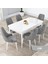 Concept Kar Serisi 80 x 132 cm Açılabilir Mdf Mutfak Masa Takımı Beyaz Masa 6 Sandalye 1