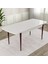Concept Kar Serisi 80 x 132 cm Açılabilir Mdf Mutfak Masa Takımı Beyaz Masa Ceviz Masa 6 Sandalye 3