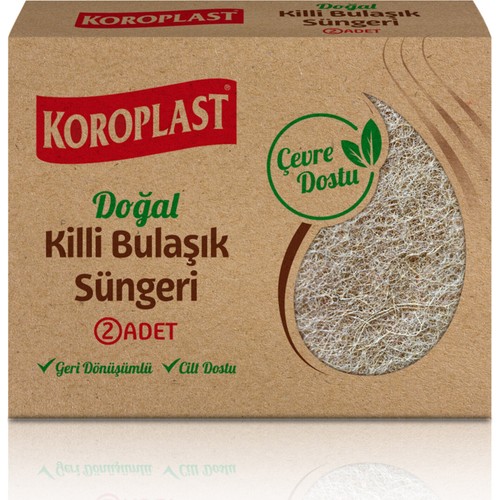 Koroplast Doğal Killi Bulaşık Süngeri 2'li