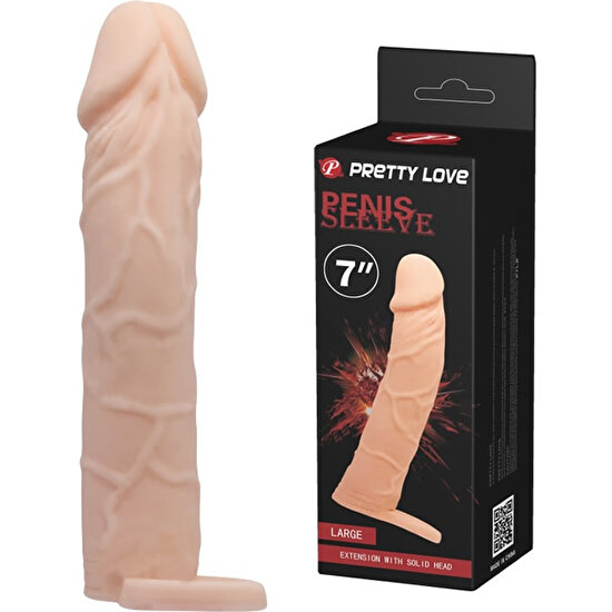 Pretty Love 6 cm Dolgulu Uzatmalı Penis Kılıfı Realistik Penis Ten Rengi Dildo