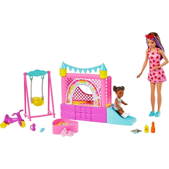 Barbie Bebek Bakıcısı Skipper Oyun Evi Seti, Bebek Bakıcısı Skipper, Bebek Figürü, Salıncak ve Aksesuarlarıyla, 3 Yaş ve Üzeri Hhb67