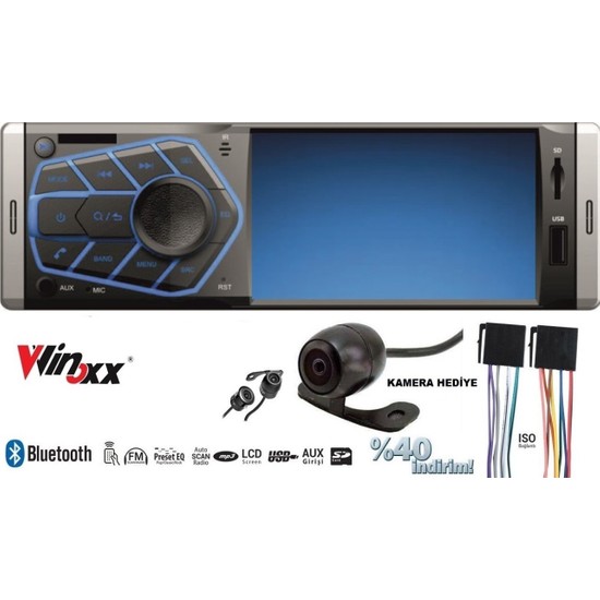 Winoxx Ekranlı Multicolour Oto Teyp Bluetooth/usb/sd Kamera Hediyeli