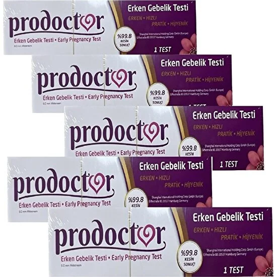 Prodoctor Prodoctoer  Erken Gebe Testi %99.8 Kesin Sonuç x 5 Adet (Early Pregnancy Test X5 )