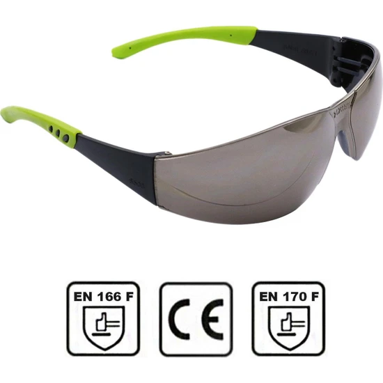 Badem10 Iş Güvenlik Gözlüğü Antifog Buğulanmaz Koruyucu Çapak Gözlük S500 Gümüş