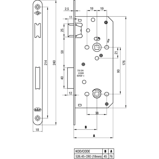 Daf 526.45 CRO-18MM Sessiz Wc Kilidi