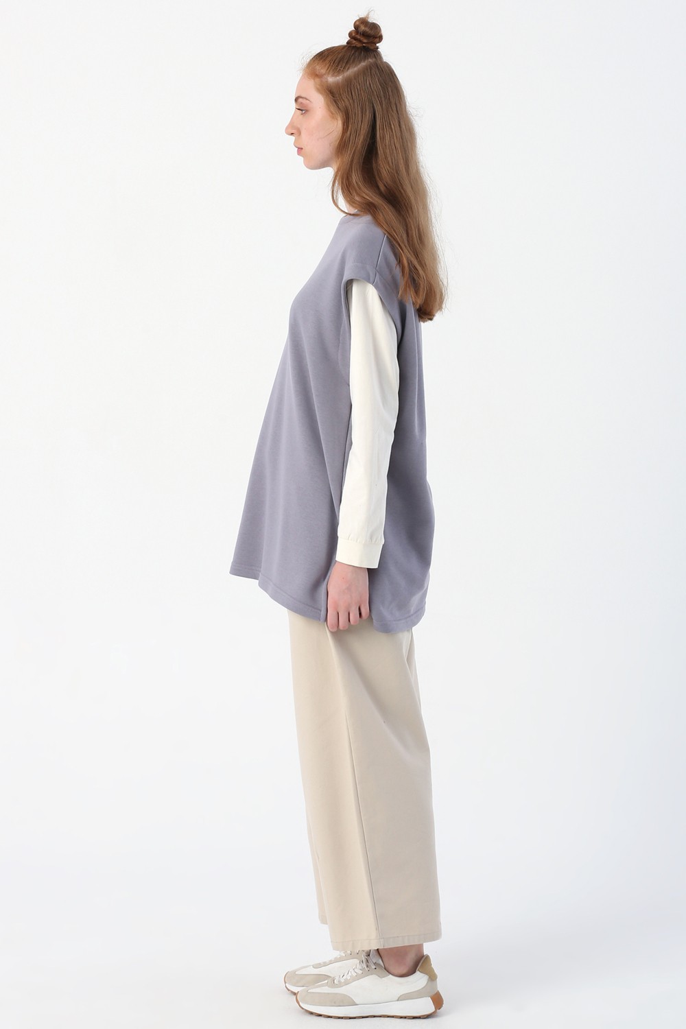ALLDAY Oversize Yırtmaç Detaylı Basic Süveter görsel 3