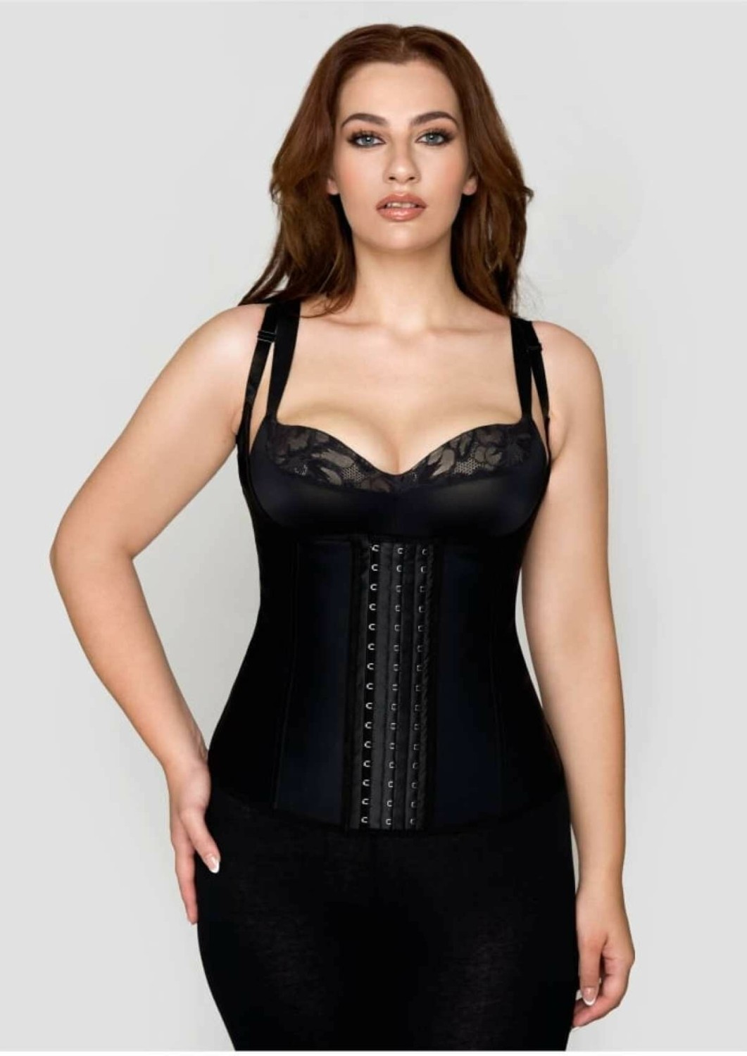 Mistirik Trigosa Bel Şekillendirme Etkili Kum Saati Görünüm Askılı Latex Siyah Renk